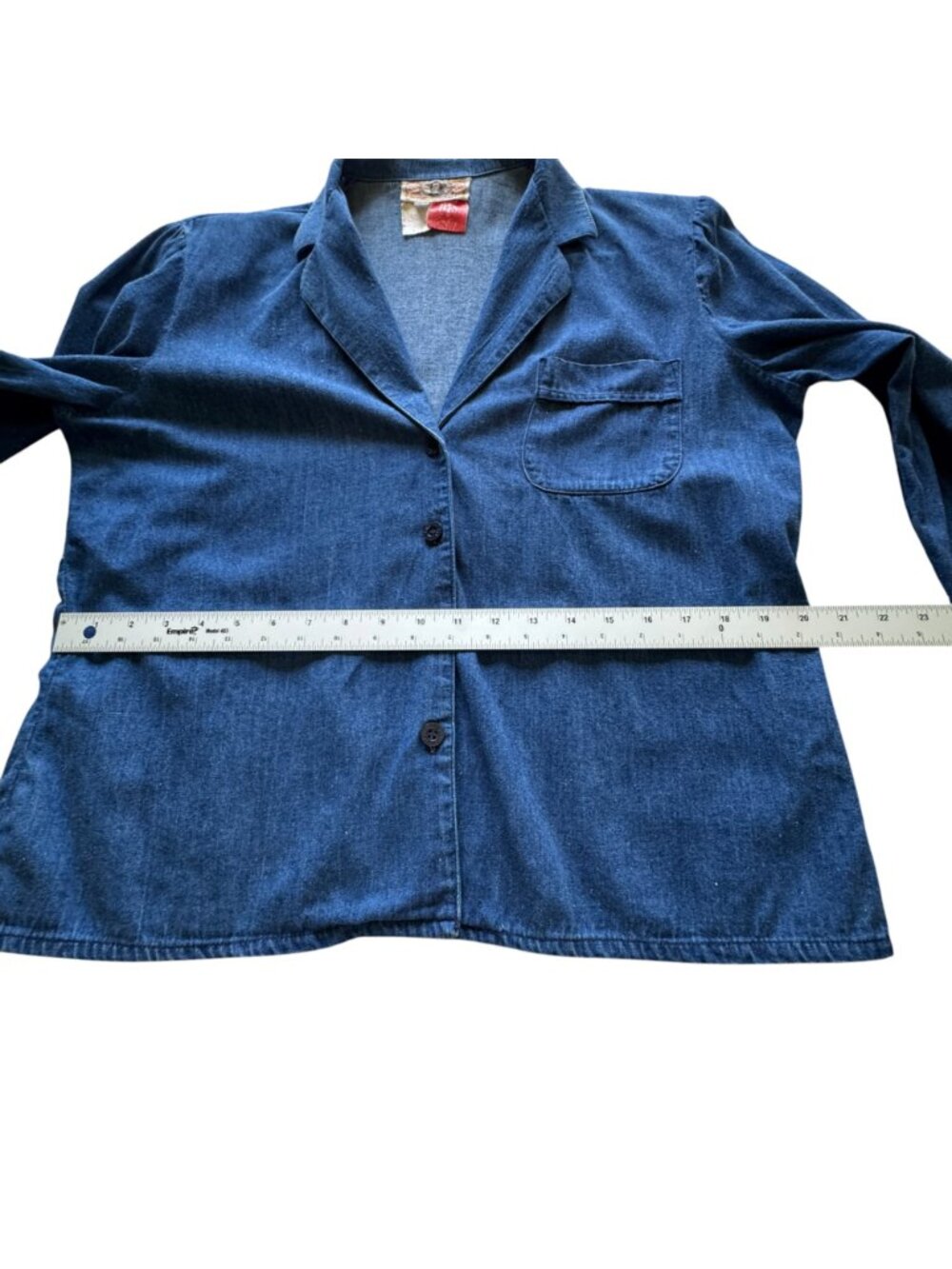Vintage BIS Denim Shirt Women's Size 44 - US 12 Blazer Style Long Sleeved 1980s - Picture 13 of 16